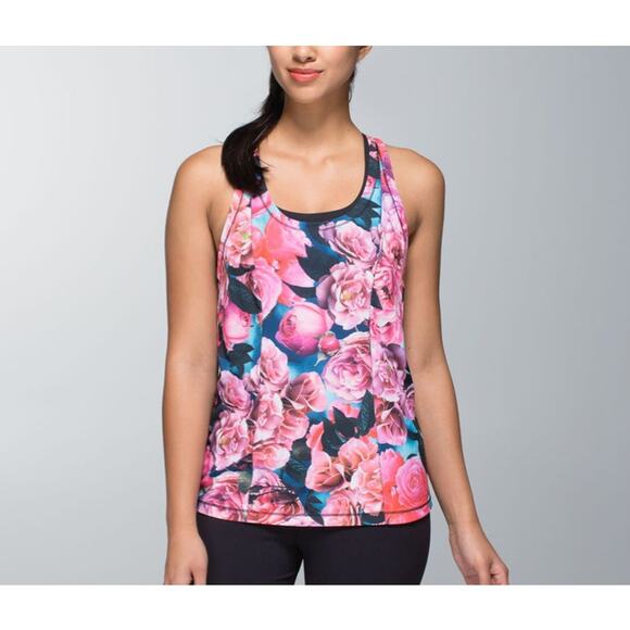 Lululemon Lightened Up Singlet Racerback Tank Top Secret Garden Black SZ 4 6 - Picture 8 of 8